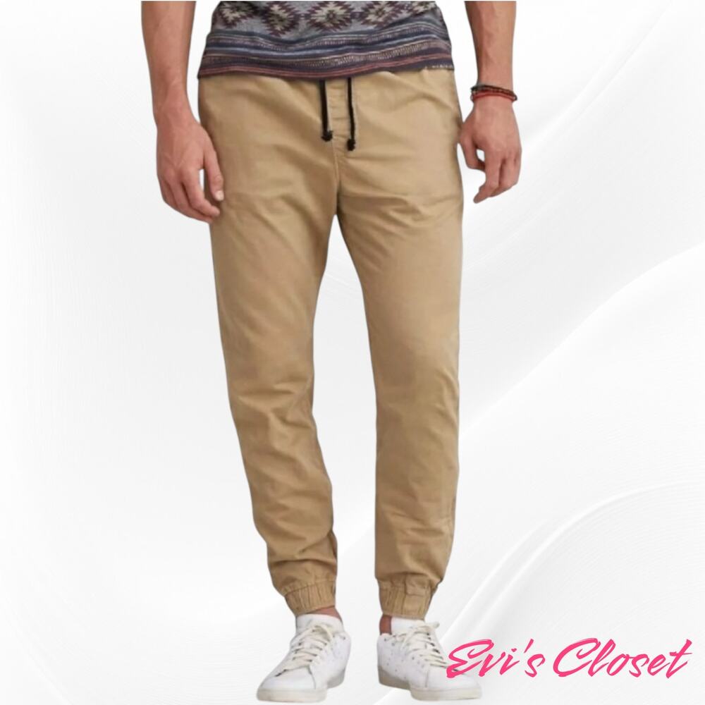 Plugg Khaki Mens Jogger Pants Sz L